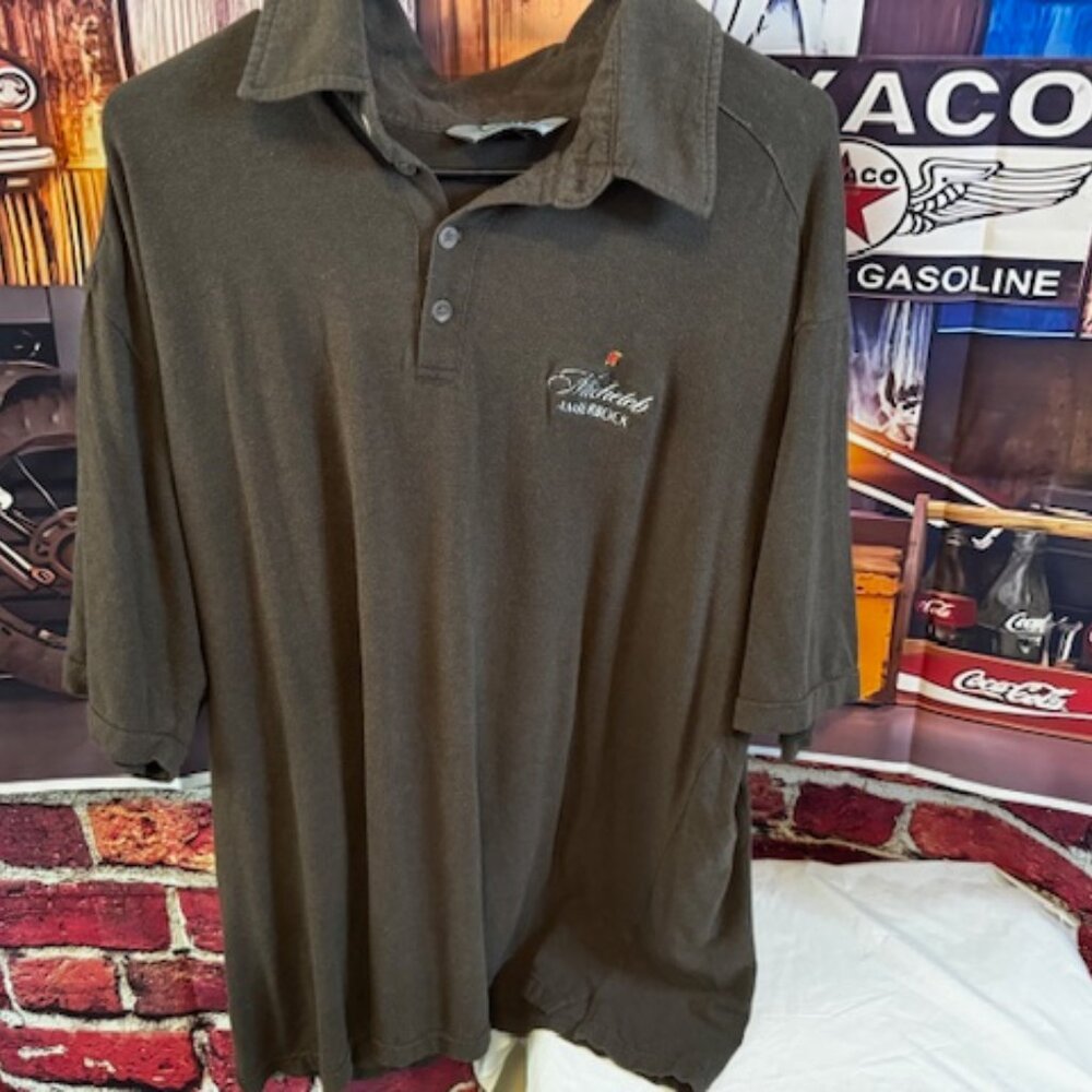 Michelob Amberbock Beer Mens Short Sleeve Polo Shirt Size XL